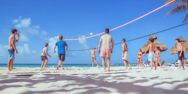 Beach volleyball at Club Med Cancún Yucatán.